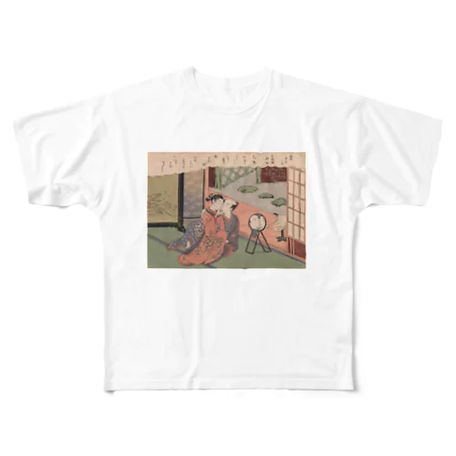 浮世絵（春画） フルグラフィックTシャツ