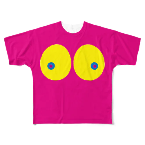 OPPAI Yellow All-Over Print T-Shirt