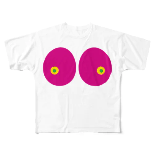 OPPAI Pink All-Over Print T-Shirt