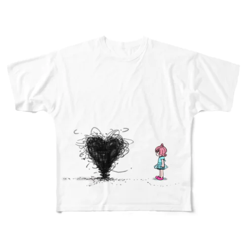 ハートを作る虫 All-Over Print T-Shirt