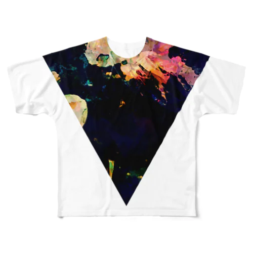 ▼5【逆三角形の穴】 All-Over Print T-Shirt