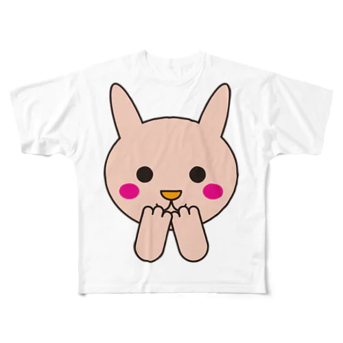 はにかみうさちゃん フルグラフィックTシャツ