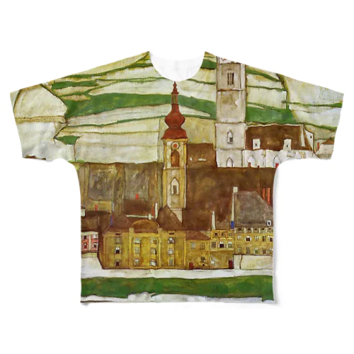 エゴン・シーレ / 1913 /Stein on the Danube, Seen from the South / Egon Schiele All-Over Print T-Shirt