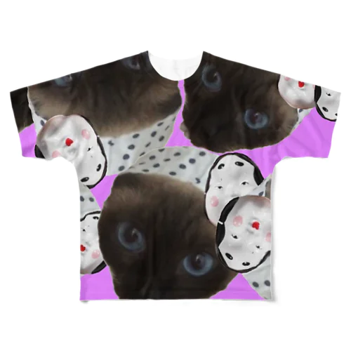 まつりねこ(Uno ver) フルグラフィックTシャツ