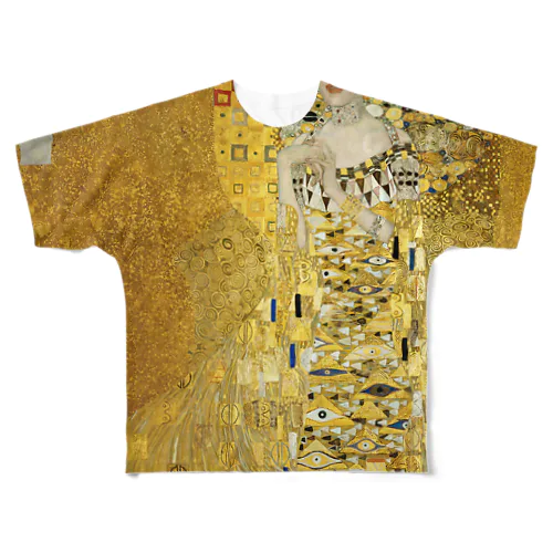 グスタフ・クリムト / 1907 /Portrait of Adele Bloch-Bauer I / Gustav Klimt フルグラフィックTシャツ