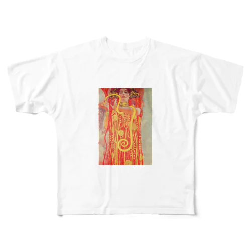 グスタフ・クリムト / 1907 /University of Vienna Ceiling Paintings (Medicine) / Gustav Klimt All-Over Print T-Shirt