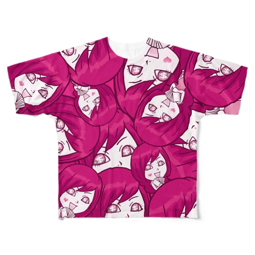 【両面フルグラ】Psyche♥VANIKO（PINK） All-Over Print T-Shirt
