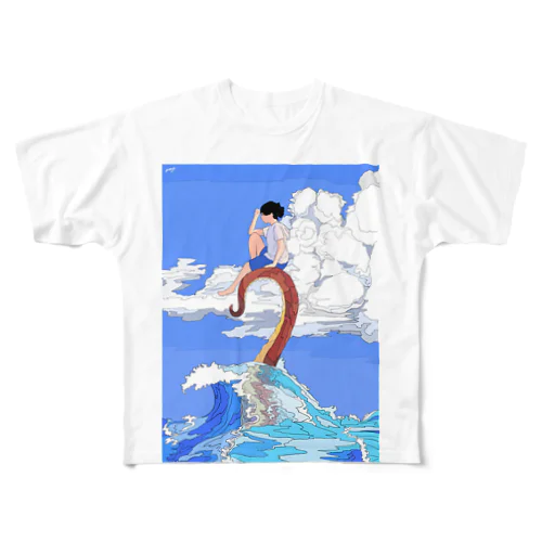 海の怪物 フルグラフィックTシャツ