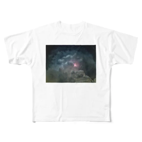 夏と雷雲 All-Over Print T-Shirt