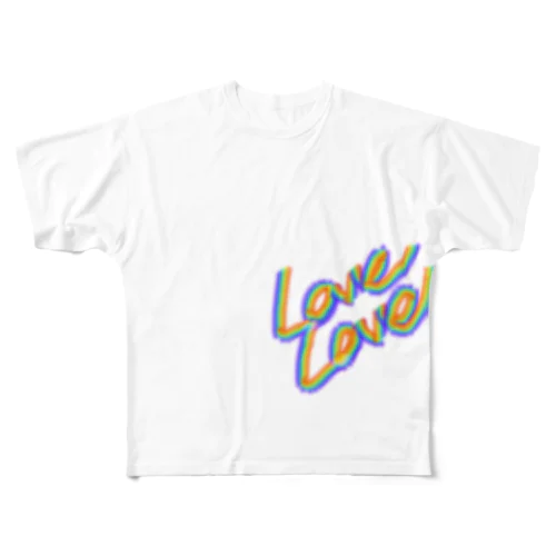 loveloverainbow フルグラフィックTシャツ