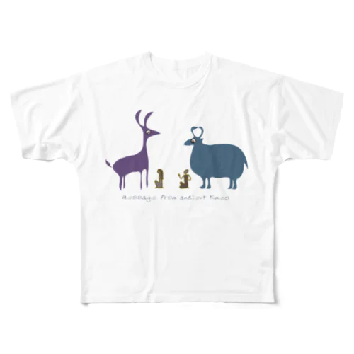 ジャッカルと牛 All-Over Print T-Shirt