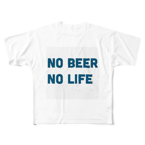 NO BEER  NO LIFE フルグラフィックTシャツ