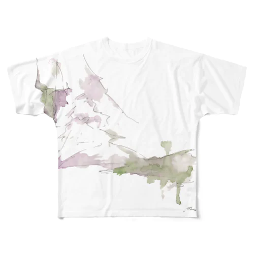 水彩抽象画Tシャツ All-Over Print T-Shirt