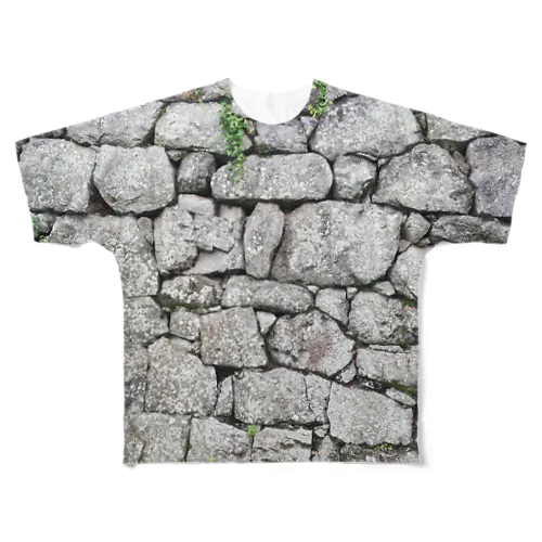 石垣 打込接　Stone wall in Uchikomi-hagi style  フルグラフィックTシャツ