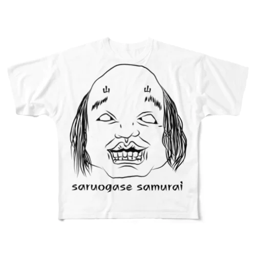 saruogase samurai フルグラフィックTシャツ