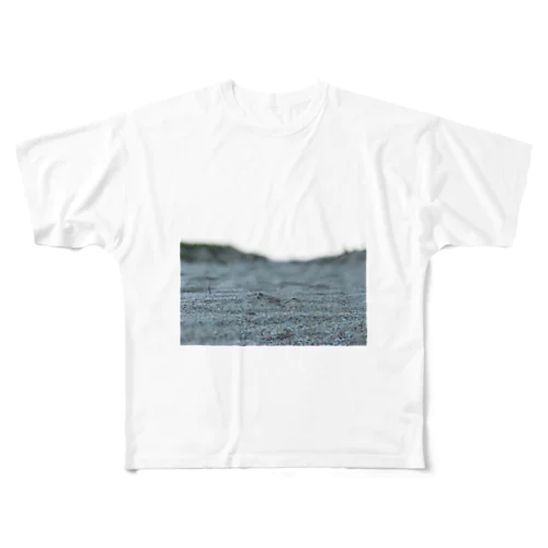 朝方の浜辺 All-Over Print T-Shirt