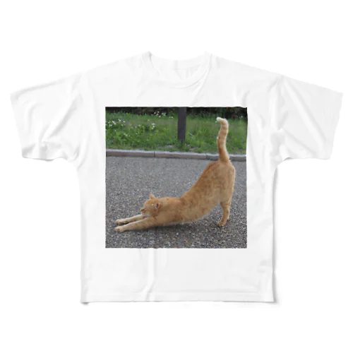 のび猫君 フルグラフィックTシャツ