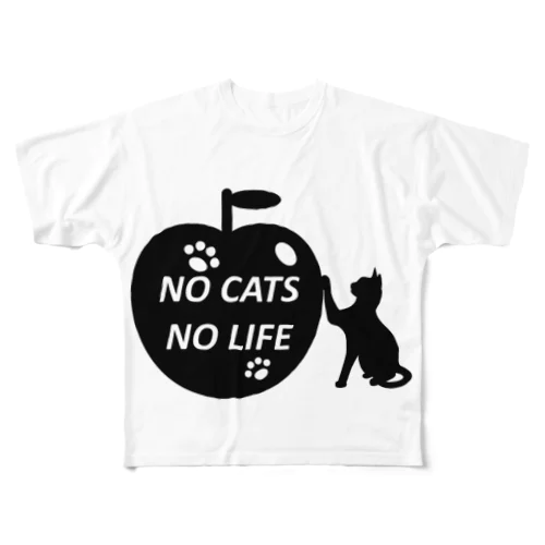 猫好きの猫好きによる猫好きのためのアイテム フルグラフィックTシャツ