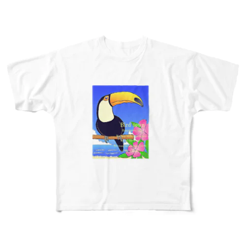 bird town フルグラフィックTシャツ