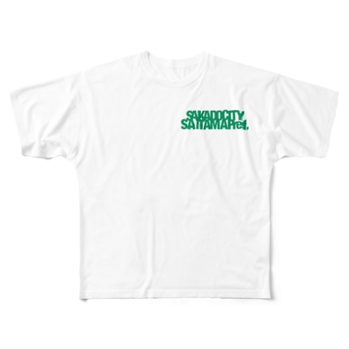 某地方都市Tシャツ緑 All-Over Print T-Shirt