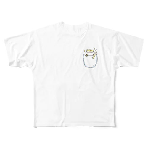 レオパのくーちゃん（inポッケ） フルグラフィックTシャツ