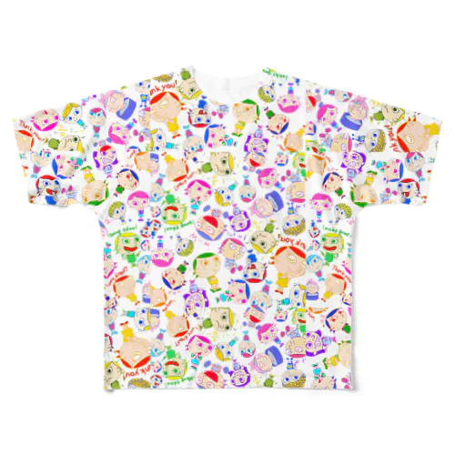 メニメニメニカラフルファミリー All-Over Print T-Shirt