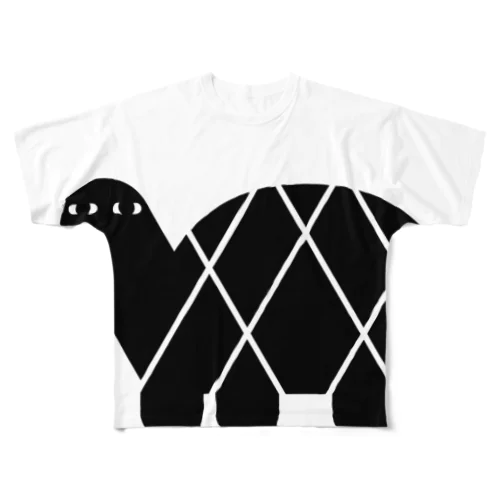 ANIMALシリーズ　かめ All-Over Print T-Shirt