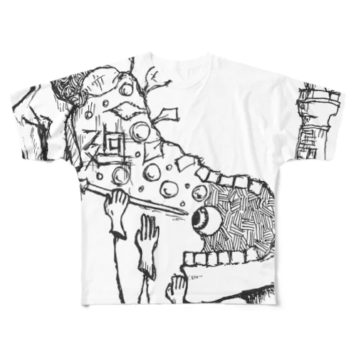 ドリーム顎ちゃん(しろ) All-Over Print T-Shirt