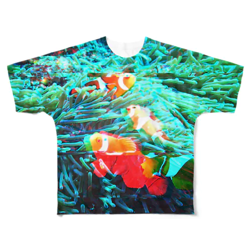 カクレクマノミ_グリッチ All-Over Print T-Shirt