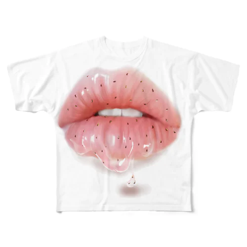 strawberry フルグラフィックTシャツ