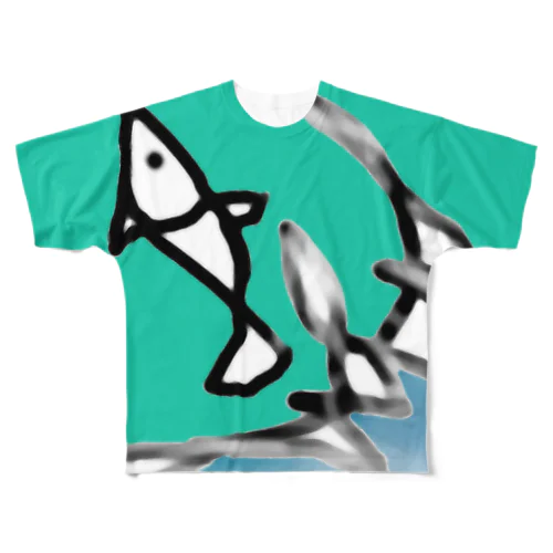 飛び魚１ フルグラフィックTシャツ