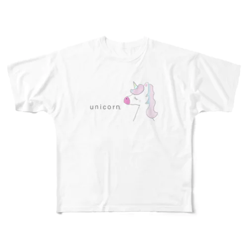 ゆめかわ ユニコーン All-Over Print T-Shirt