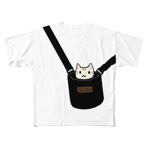 猫専用バッグ フルグラフィックTシャツ