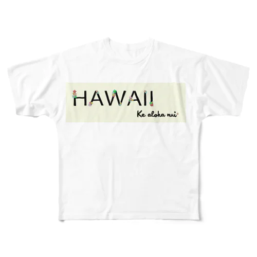 HAWAII　プルメリア All-Over Print T-Shirt