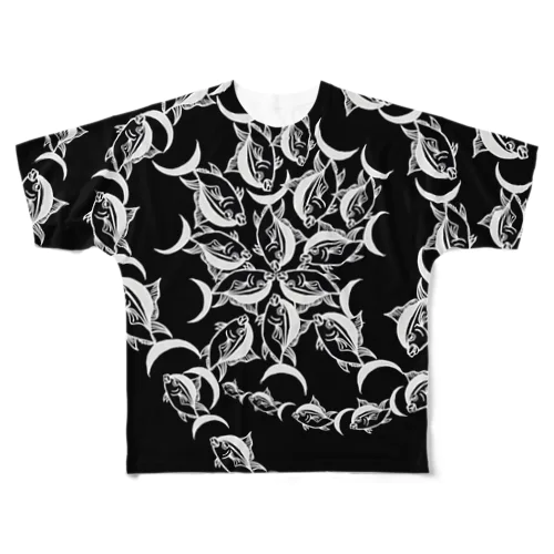 マグるぐる(BLACK) フルグラフィックTシャツ