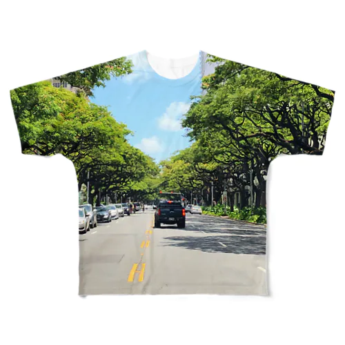 ハワイ ワイキキ カピオラニ通り All-Over Print T-Shirt
