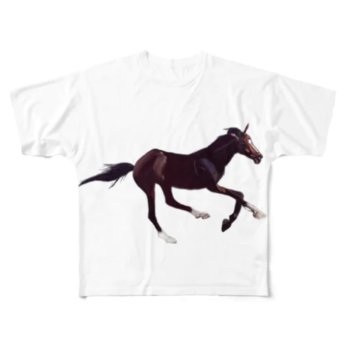 サラブレット All-Over Print T-Shirt
