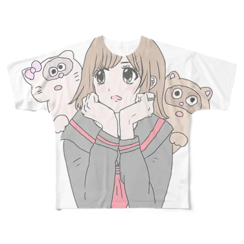 かんがえる フルグラフィックTシャツ