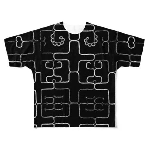 樺太アイヌ文様 All-Over Print T-Shirt