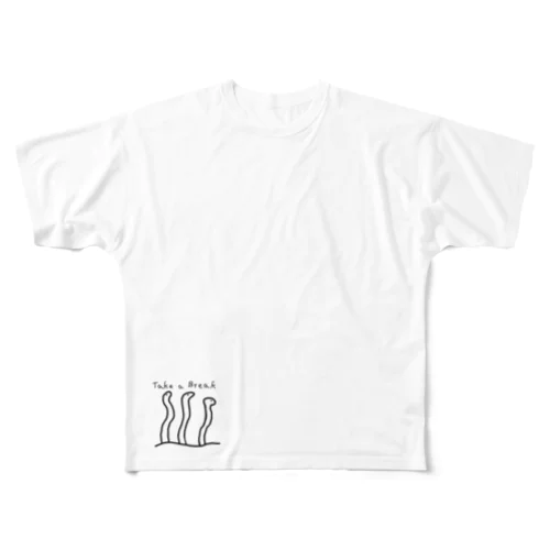 ひとやすみチンアナゴ All-Over Print T-Shirt