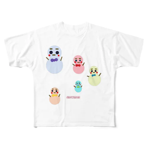 snowmen フルグラフィックTシャツ