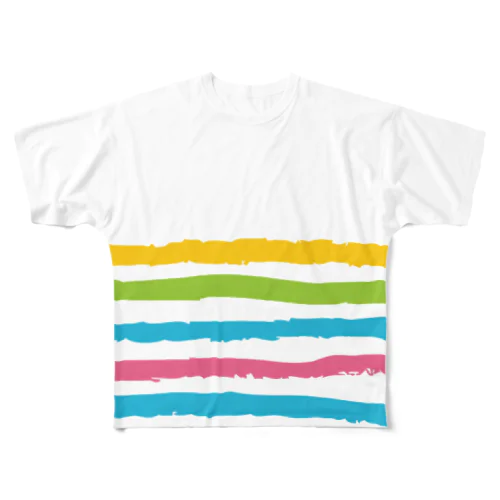 カラーボーダー All-Over Print T-Shirt