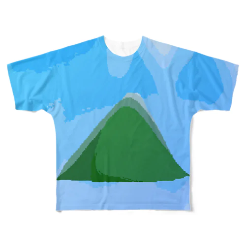 太白山のピラミッド フルグラフィックTシャツ