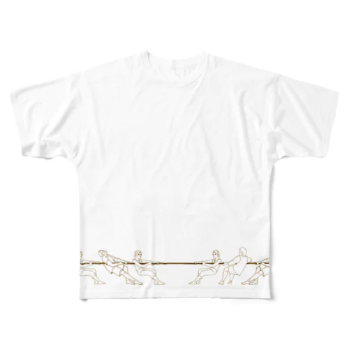 綱引き　背面デザインあり All-Over Print T-Shirt