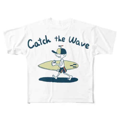 Catch the wave フルグラフィックTシャツ