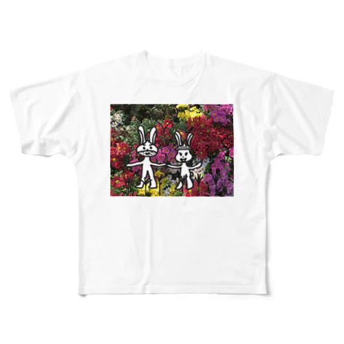 ウサ栗　秋のおデート All-Over Print T-Shirt