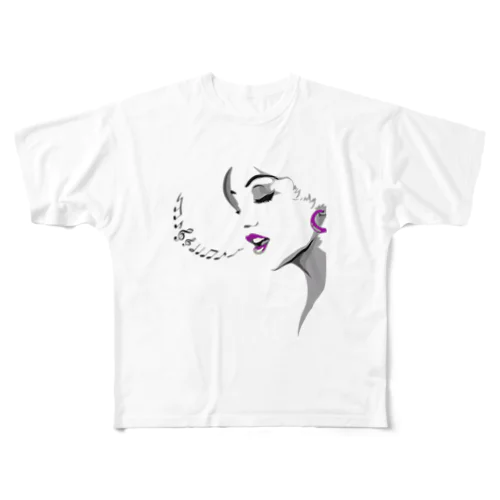 Singing woman All-Over Print T-Shirt