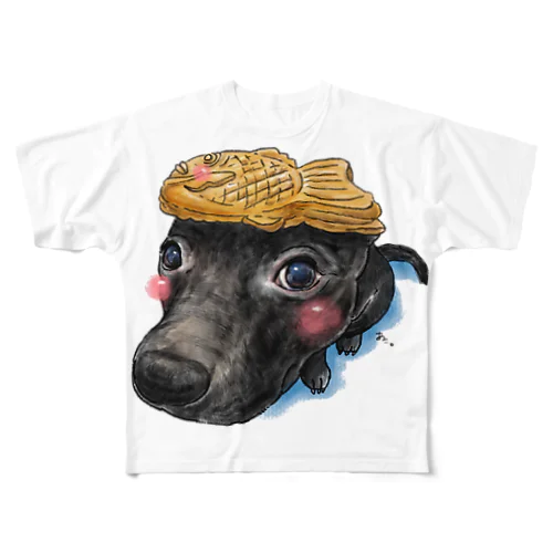 乗せ犬シリーズ・たい焼きちゃん All-Over Print T-Shirt