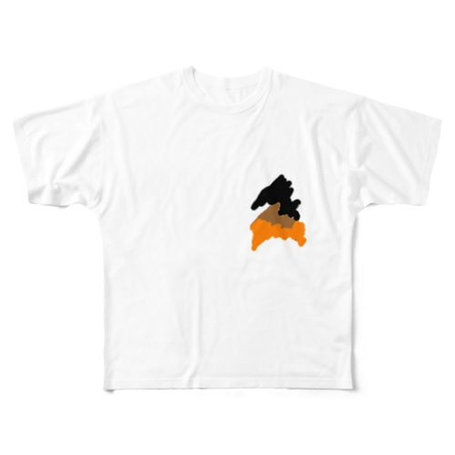 ミケ猫柄  All-Over Print T-Shirt
