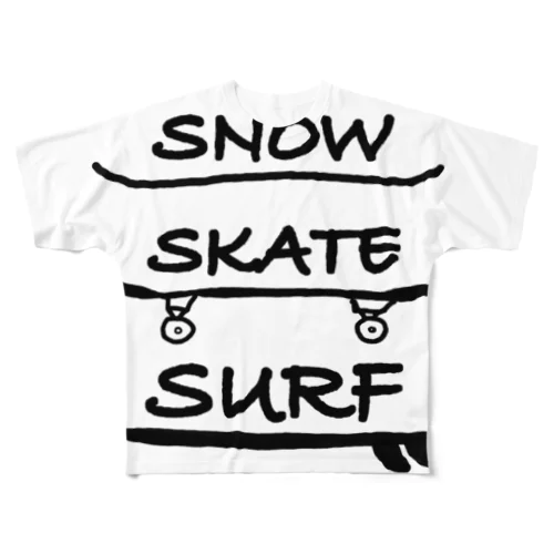 Snow Skate Surf フルグラフィックTシャツ